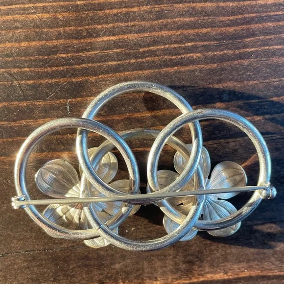 Two flower silver pin - Picture 3 of 7